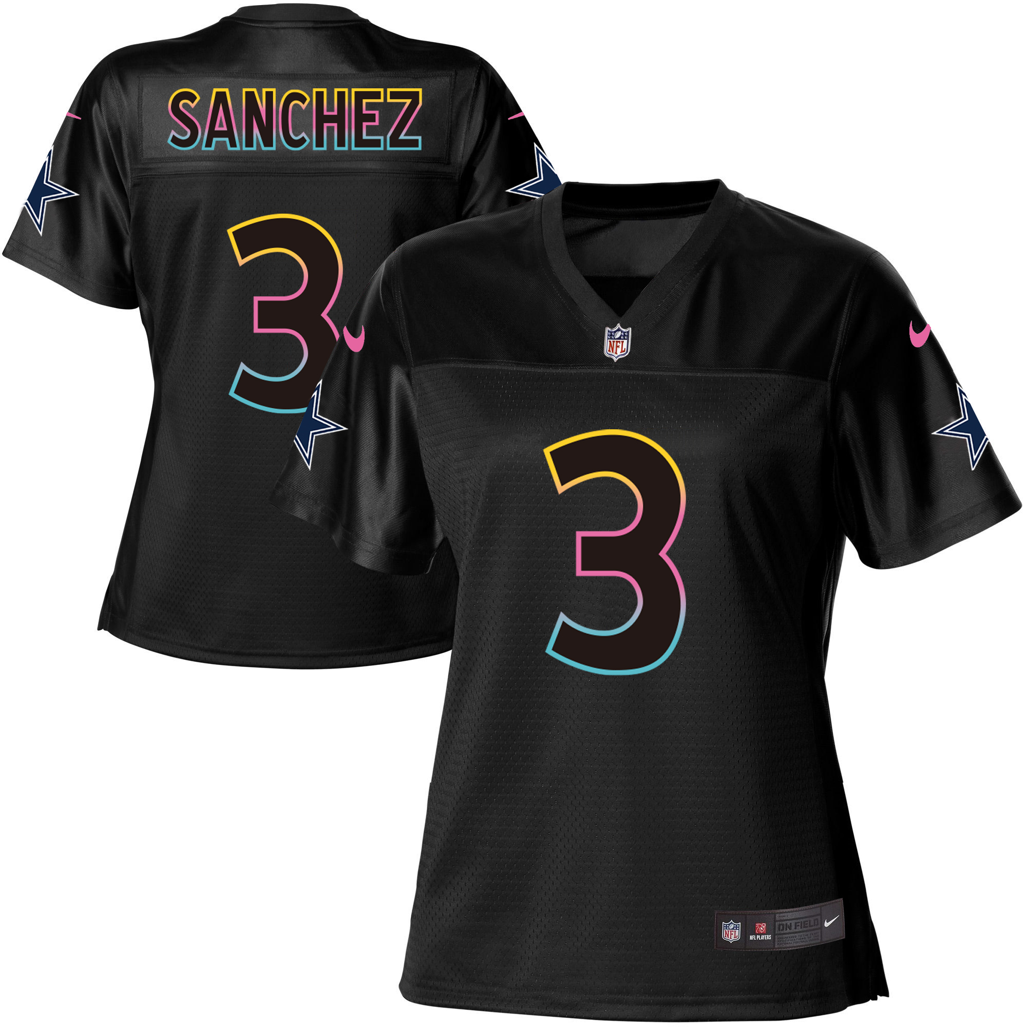 Women's Game Mark Sanchez Nike Jersey Black - #3 Fashion NFL Dallas Cowboys